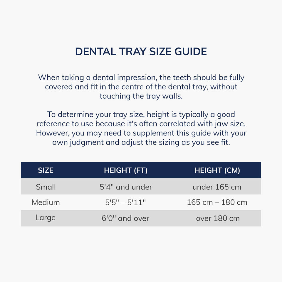 Dental Tray Size Guide